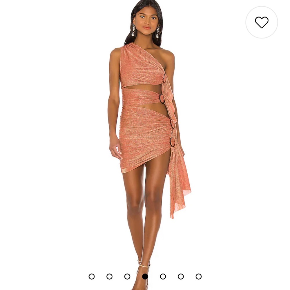 Bronx and Banco size S cut out mini dress, peachy/nude metallic. Like new!
